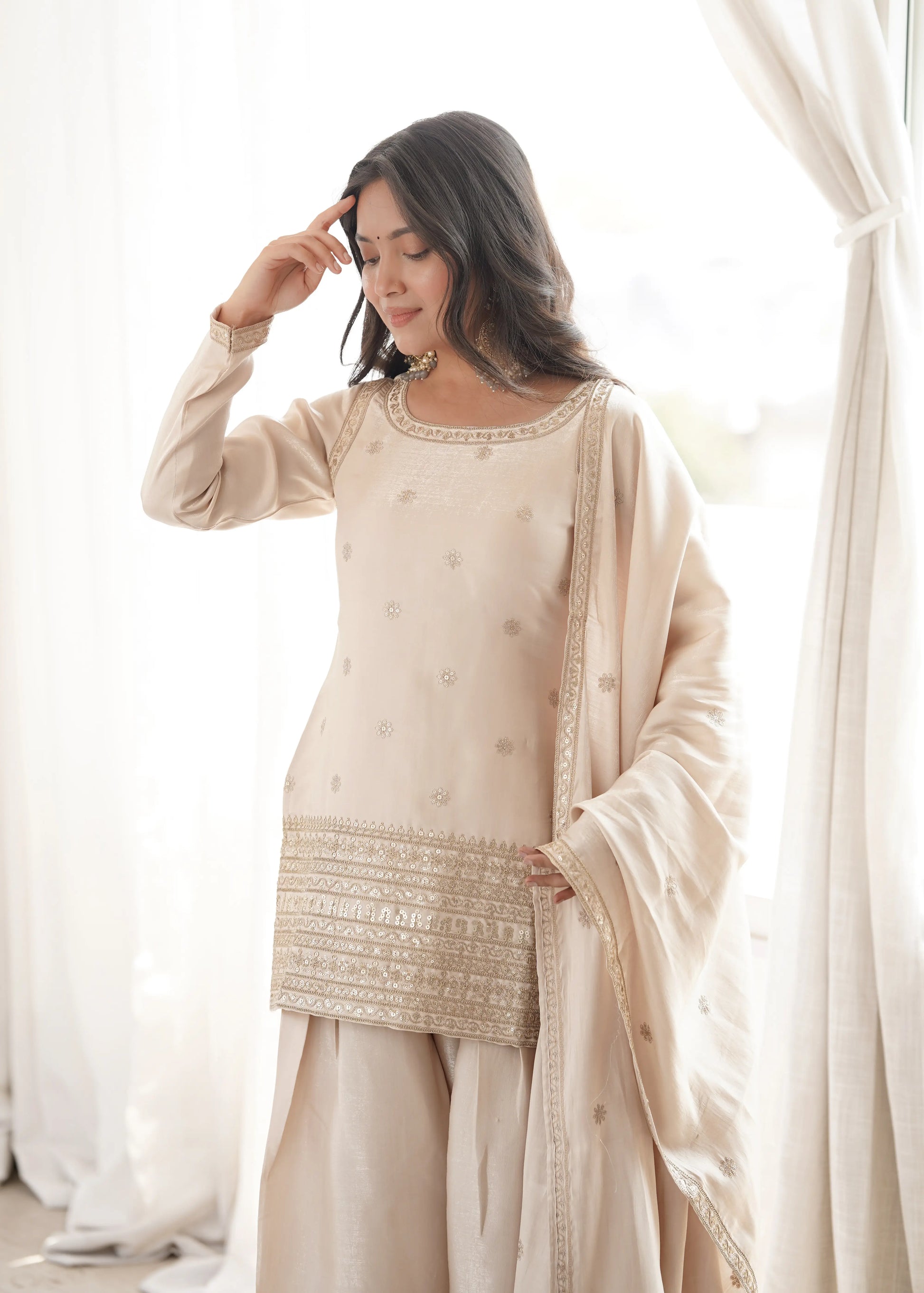 Plum Zari Farshi Sharara Set