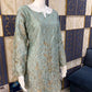 Powder Blue Chinon Silk Embroidery Kurta Set