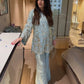 Powder Blue Chinon Silk Embroidery Kurta Set