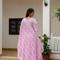 Powder Blue & Pastel Pink Lucknowi Cotton Anarkali Set