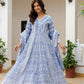 Powder Blue & Pastel Pink Lucknowi Cotton Anarkali Set