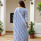 Powder Blue & Pastel Pink Lucknowi Cotton Anarkali Set