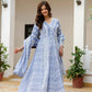 Powder Blue & Pastel Pink Lucknowi Cotton Anarkali Set