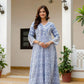 Powder Blue & Pastel Pink Lucknowi Cotton Anarkali Set