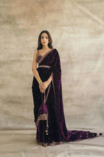 Premium 9000 Velvet Saree with Sequins, Dori & Thread Work