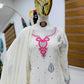 Premium Chinon Silk Embroidered Palazzo Suit Set