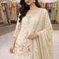 Premium Chinon Silk Embroidered Palazzo Suit Set