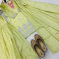 Premium Chinon Silk Embroidered Palazzo Suit Set