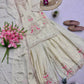 Premium Chinon Silk Embroidered Palazzo Suit Set