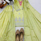 Premium Chinon Silk Embroidered Palazzo Suit Set