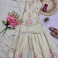 Premium Chinon Silk Embroidered Palazzo Suit Set
