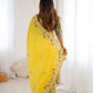Premium Chinon Silk Saree with Heavy Embroidery & Sequins Work