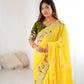 Premium Chinon Silk Saree with Heavy Embroidery & Sequins Work