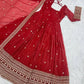 Premium Crunchy Silk Embroidered Anarkali Gown Set