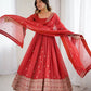 Premium Crunchy Silk Embroidered Anarkali Gown Set