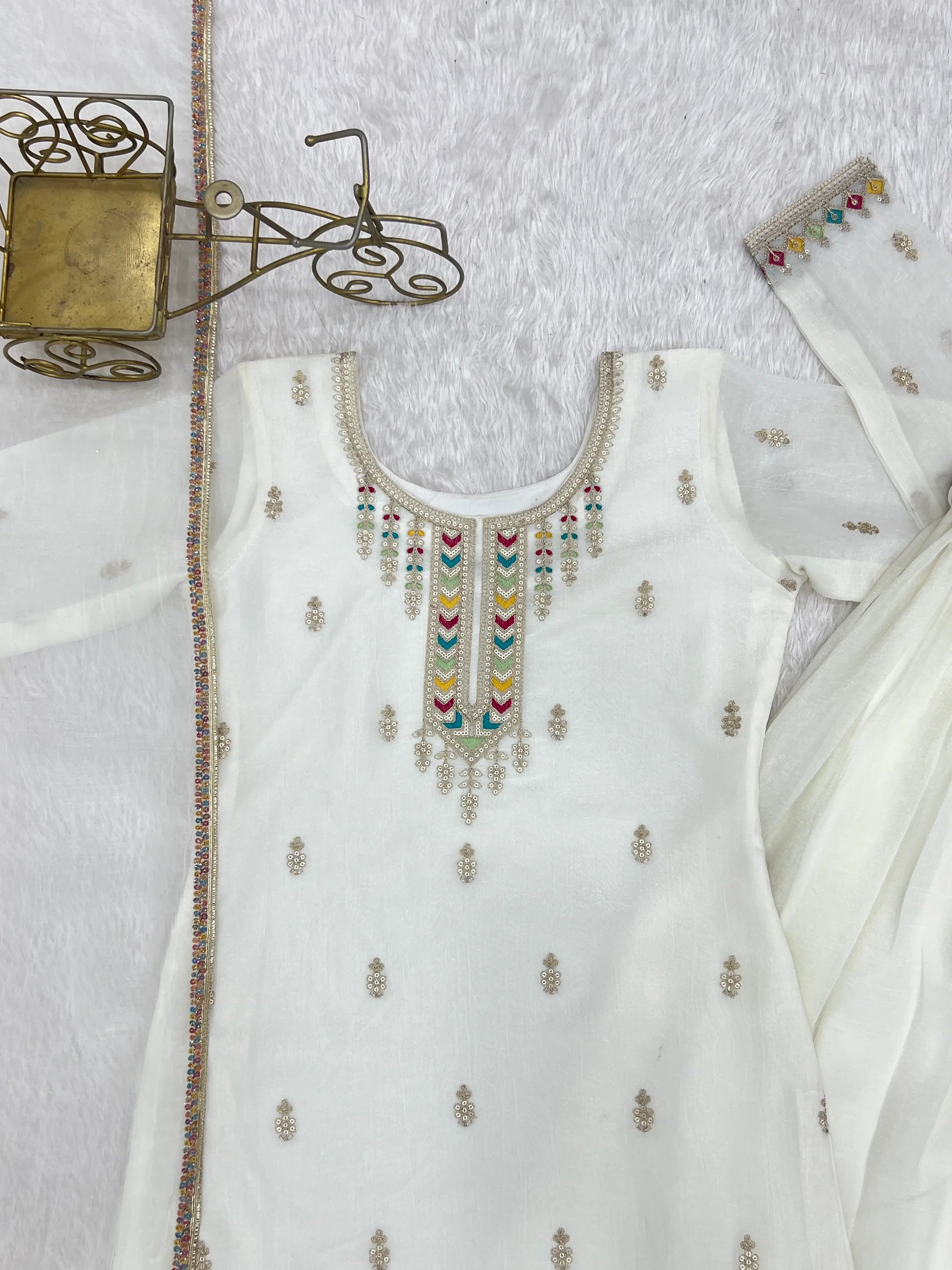 Premium Crunchy Silk Embroidered Sharara Set for Festive and Wedding Wear