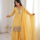 Premium Crunchy Silk Embroidered Sharara Set for Festive and Wedding Wear