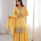 Premium Crunchy Silk Embroidered Sharara Set for Festive and Wedding Wear