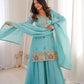 Premium Crunchy Silk Embroidered Sharara Set for Festive and Wedding Wear