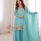Premium Crunchy Silk Embroidered Sharara Set for Festive and Wedding Wear