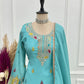 Premium Crunchy Silk Embroidered Sharara Set for Festive and Wedding Wear