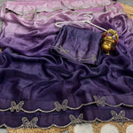 Premium Crush Space Silk Jarkan Work Saree