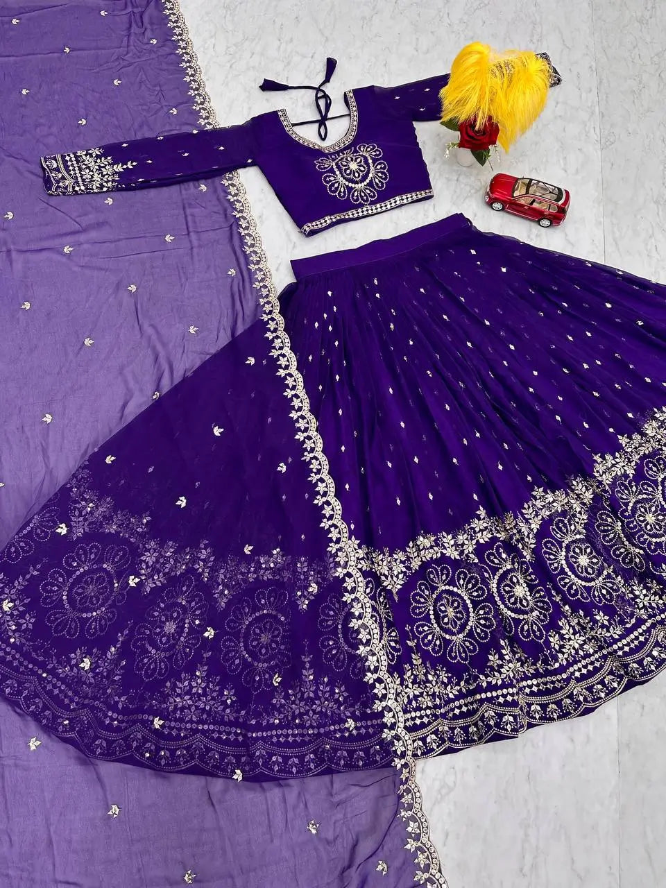 Premium Designer Embroidered Georgette Lehenga Choli Set