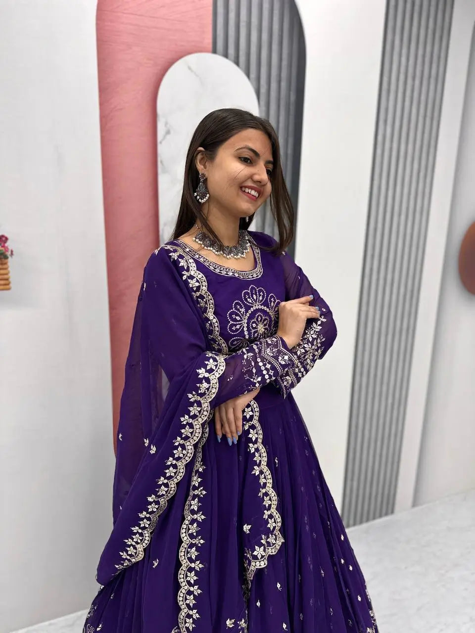 Premium Designer Embroidered Georgette Lehenga Choli Set