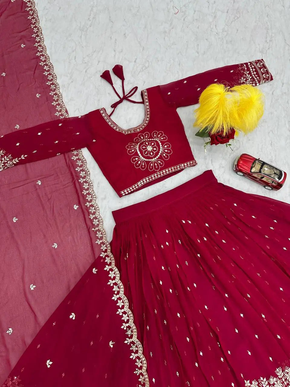 Premium Designer Embroidered Georgette Lehenga Choli Set