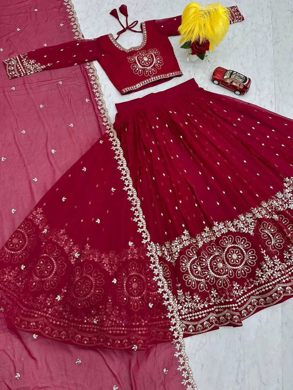 Premium Designer Embroidered Georgette Lehenga Choli Set