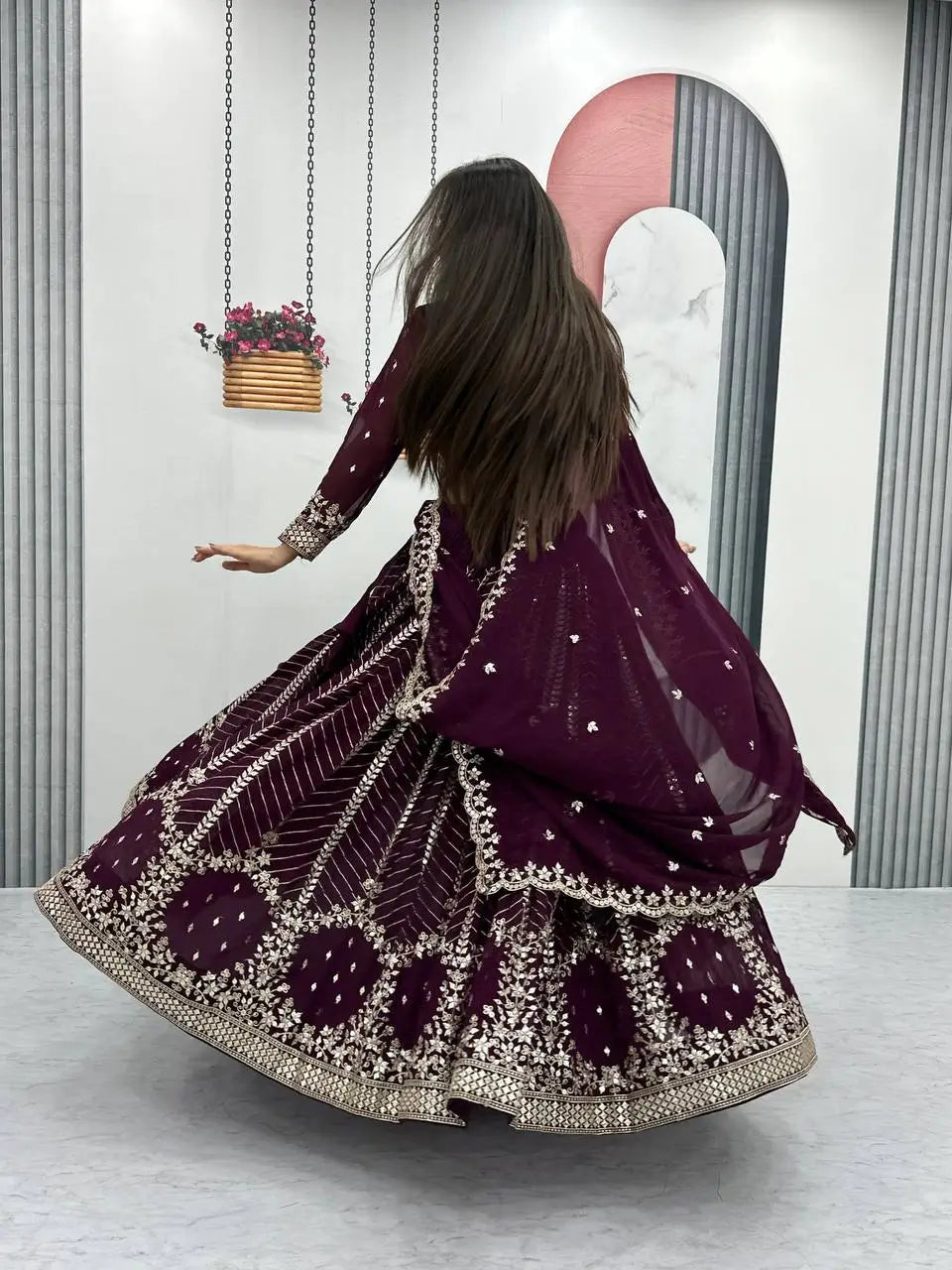 Premium Designer Embroidered Georgette Lehenga Choli Set