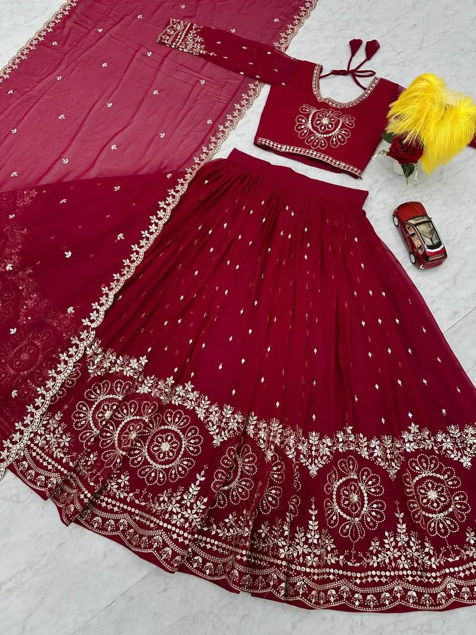 Premium Designer Embroidered Georgette Lehenga Choli Set