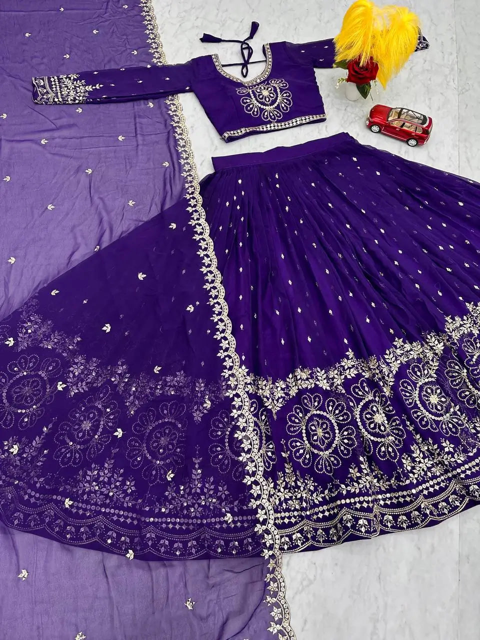 Premium Designer Embroidered Georgette Lehenga Choli Set