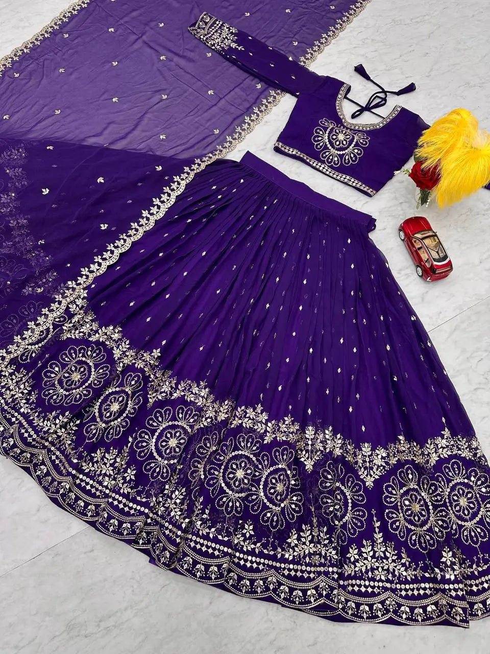 Premium Designer Embroidered Georgette Lehenga Choli Set