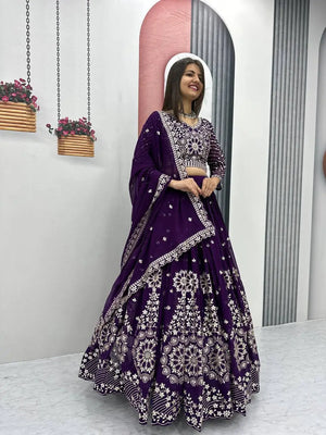 Premium Designer Embroidered Georgette Lehenga Choli Set