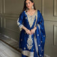 Premium Embroidered Satin Kurta Palazzo Set with Dupatta for Festive Wear