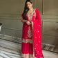 Premium Embroidered Satin Kurta Palazzo Set with Dupatta for Festive Wear