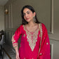 Premium Embroidered Satin Kurta Palazzo Set with Dupatta for Festive Wear