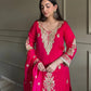 Premium Embroidered Satin Kurta Palazzo Set with Dupatta for Festive Wear