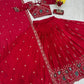 Premium Embroidered Vichitra Silk Lehenga Set