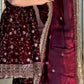 Premium Fandy Silk Embroidered Gown Style Suit Set for Festive and Wedding Wear