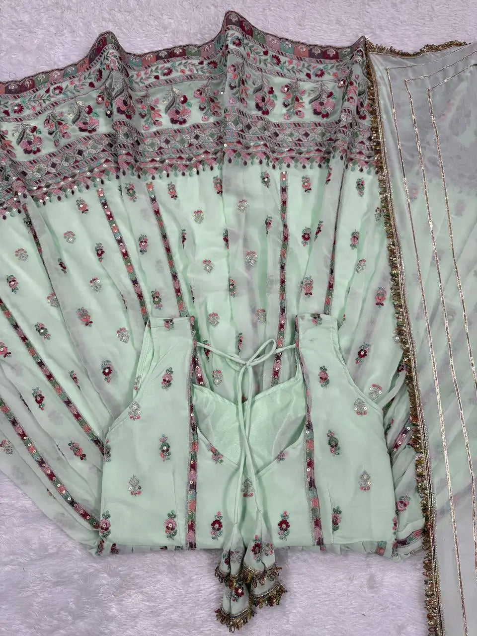 Premium Faux Georgette Embroidered Anarkali Suit with Dupatta