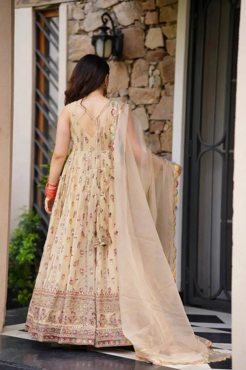 Premium Faux Georgette Embroidered Anarkali Suit with Dupatta