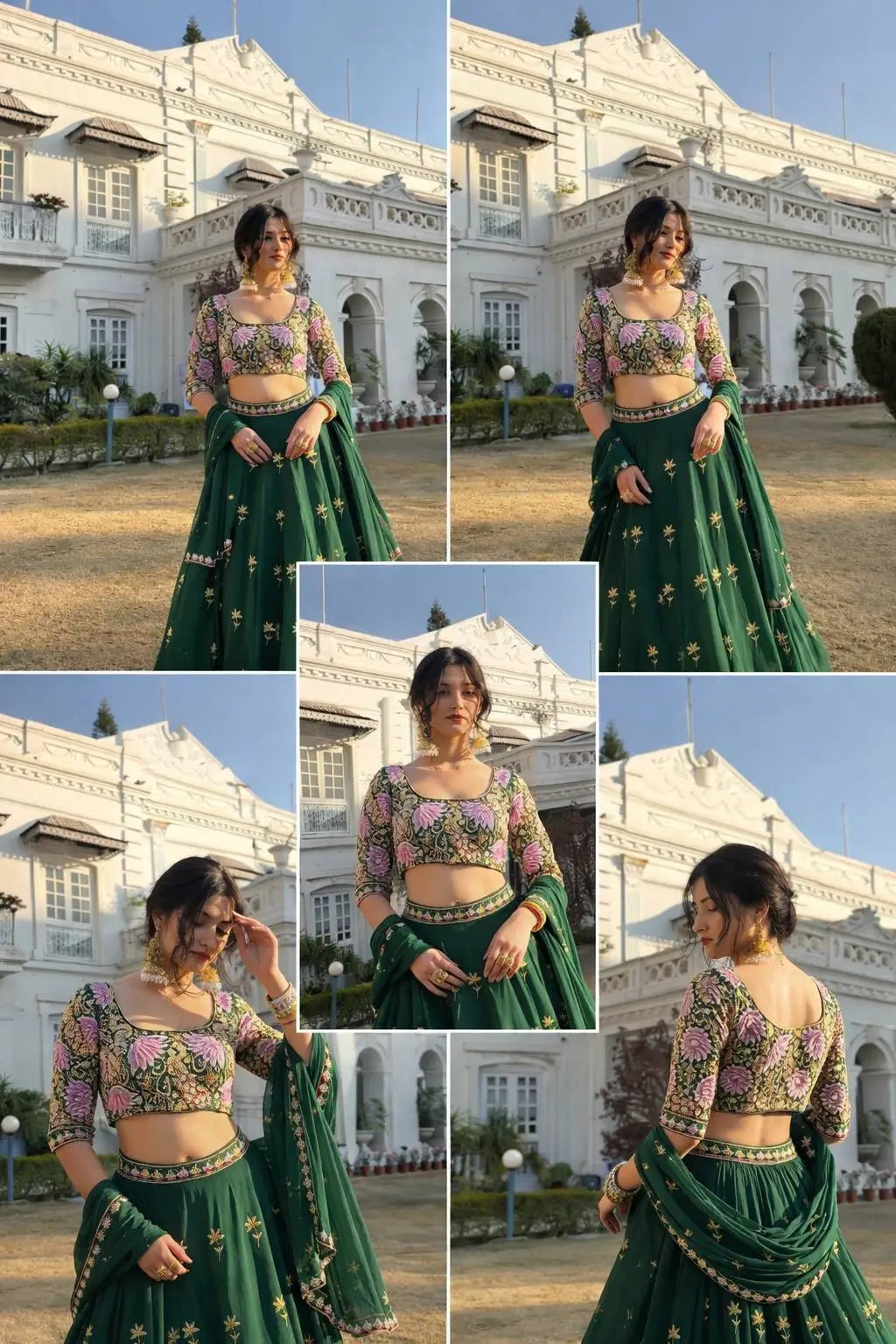 Premium Faux Georgette Sequins Embroidered Lehenga Set for Wedding and Festive Wear