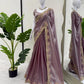 Premium Fendi Silk Saree with Intricate Thread Embroidery & Matching Unstitched Blouse