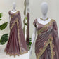 Premium Fendi Silk Saree with Intricate Thread Embroidery & Matching Unstitched Blouse