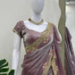 Premium Fendi Silk Saree with Intricate Thread Embroidery & Matching Unstitched Blouse