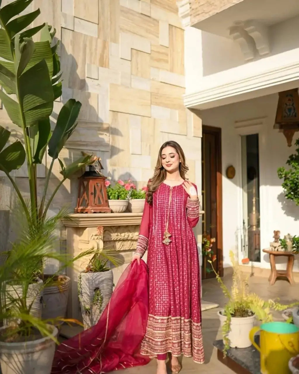 Premium Fox Georgette Anarkali with Pant & Dupatta