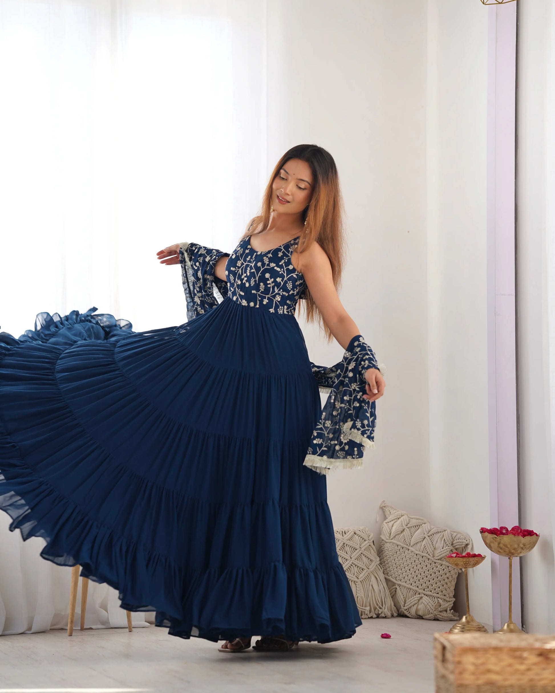 Premium Fox Georgette Embroidered Anarkali Set with Dupatta