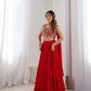 Premium Fox Georgette Embroidered Lehenga Set with Belt Dupatta